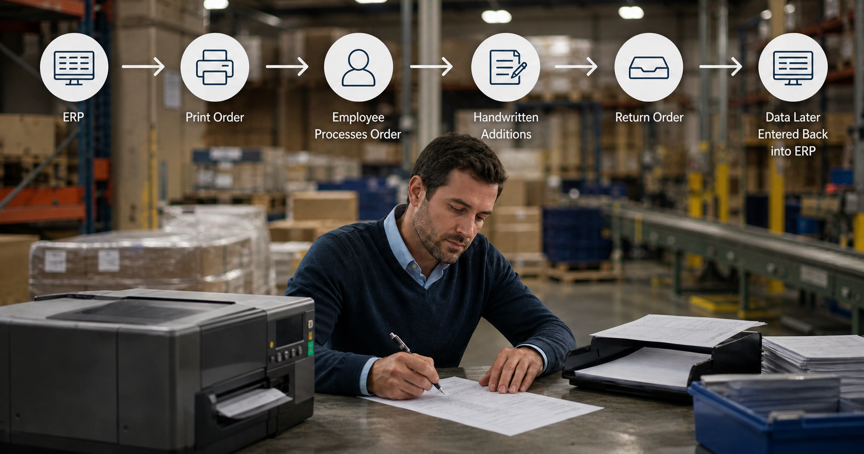 Handwritten Order Annotations On Factory Floor