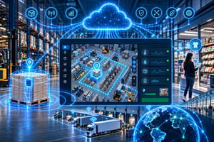 Futuristische Retail- und Logistikszene im Nexgen-
